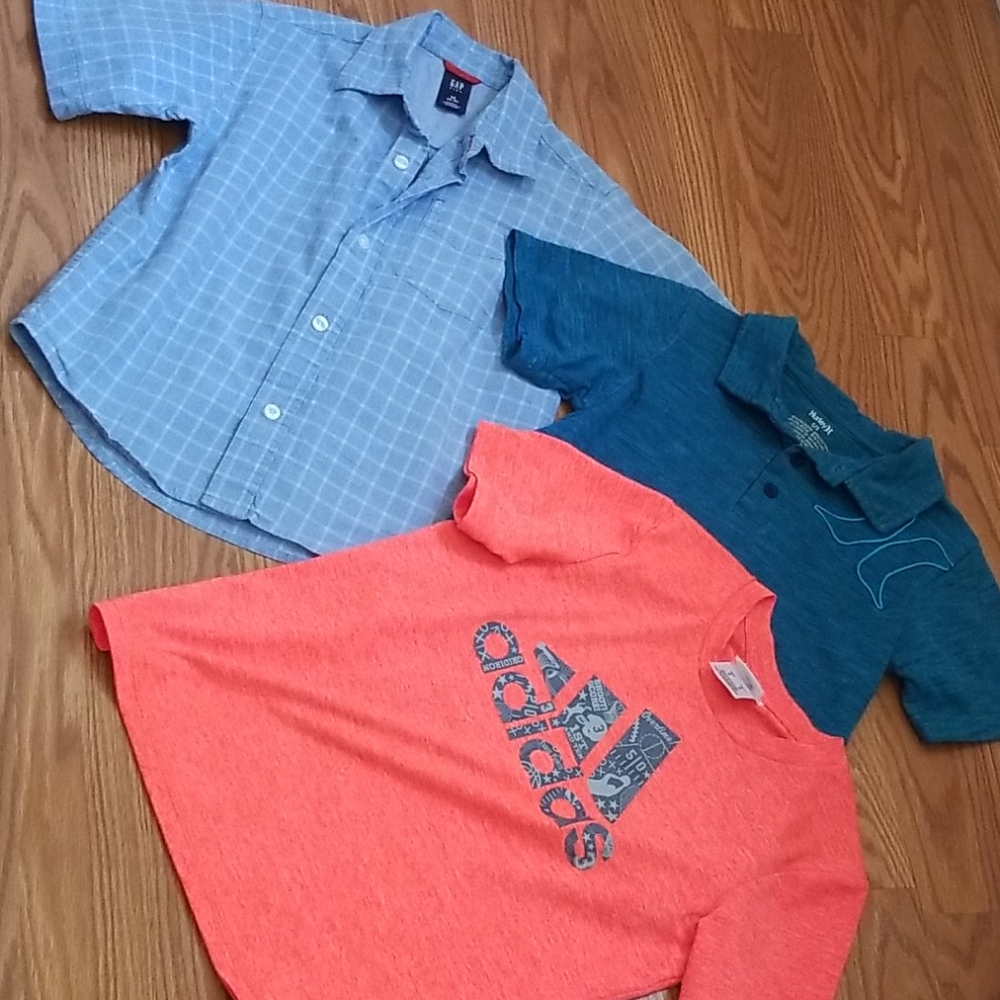 3 shirts,gap,Hurley,‎ Adidas